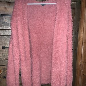 Darkish pink fur cardigan